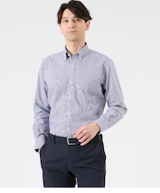 Easy Care ハウンドトゥース 長袖ボタンダウンシャツ