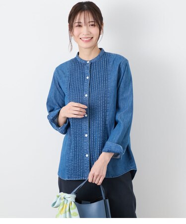 EDWIN 7.2オンス スタンドカラーデニムシャツ