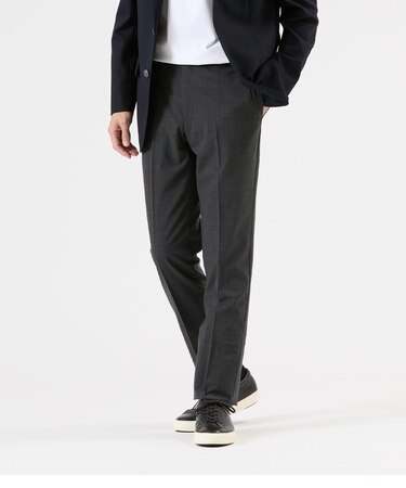 【ウォッシャブル・防シワ・ストレッチ】メランジクロス スラックス