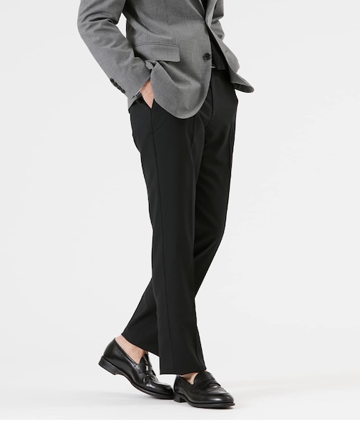 【ウォッシャブル・防シワ・ストレッチ】トロピカル ブラックスラックス