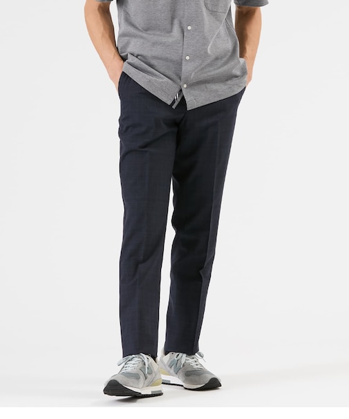 【ウォッシャブル・防シワ】グレンチェック スラックス