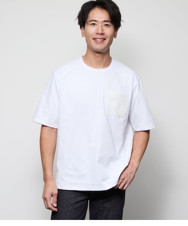 【吸水速乾】COOL COMFORT ニューヨーカーエンボスプリント 半袖 クルーネックTシャツ