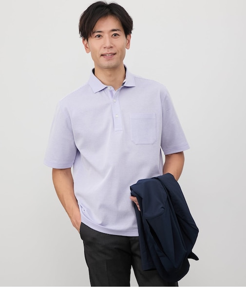 【吸水速乾】COOL COMFORT ジャージーサッカーストライプ ポロシャツ