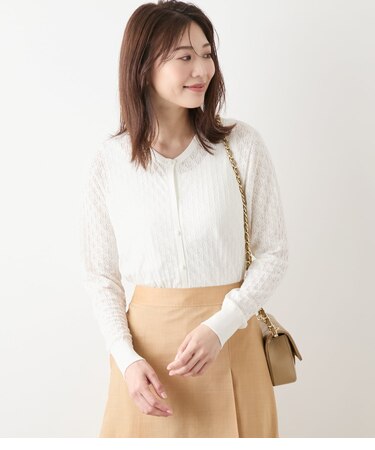 【L】TCホールガーメント(R)  透かし柄カーディガン