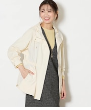 【L】【撥水・ウォッシャブル】ライトタフタ フーデットアウター