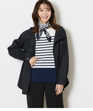 【L】【撥水・ウォッシャブル】ライトタフタ フーデットアウター