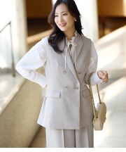 【ウォッシャブル】ブライトツイル ピークドラペルダブルブレストジレ