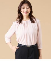 【L】TR天竺＆ストレッチデシン ドッキングブラウス