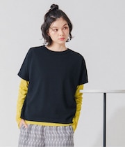 【ドライタッチ・着映え】クルーネックニットTシャツ
