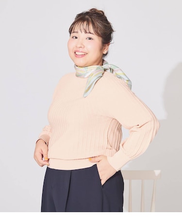 【L】TCホールガーメント(R)  求心ストライプニットプルオーバー