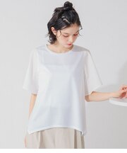 【接触冷感・二の腕カバー】プレーティング天竺 イレギュラーヘムプルオーバー