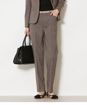 【ウォッシャブル】ウールピンヘッド テーパードパンツ