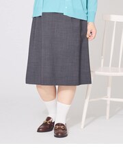 【L】【ウォッシャブル】ウールピンヘッド Aラインスカート