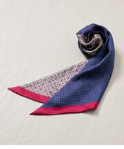 小紋×ピンドット 剣先スカーフ