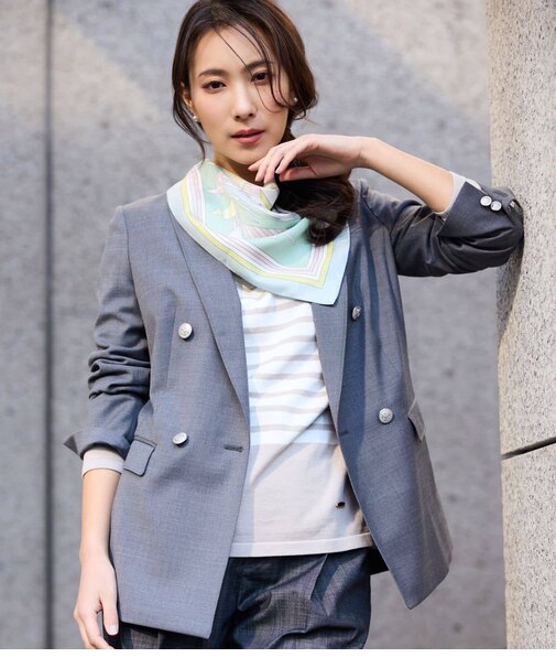 【ウォッシャブル】ウールオックス ダブルブレストブレザー