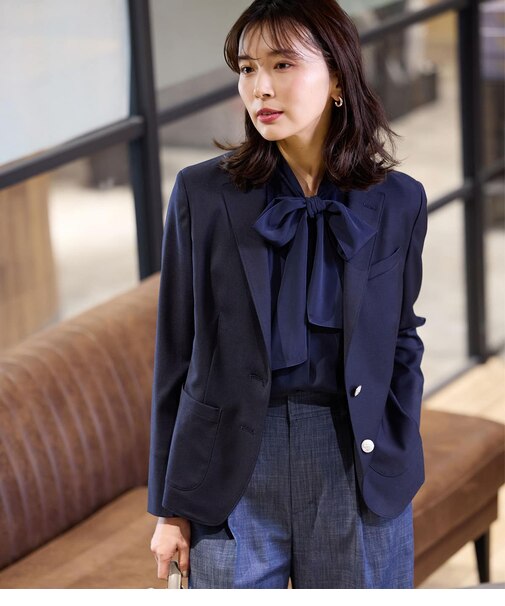 【L】【ウォッシャブル】ウールオックス シングルブレザー