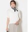 強撚コットン 透かし編み柄ニットポロ