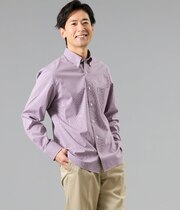 NY FitEase マイクロタッターソール 長袖ショートボタンダウンシャツ