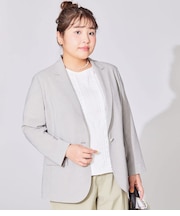 【L】【吸水速乾・接触冷感・防しわ・ウォッシャブル】ドライクロス 1釦テーラードジャケット