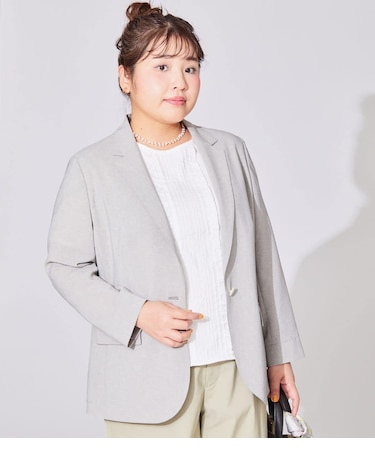 【L】【吸水速乾・接触冷感・防しわ・ウォッシャブル】ドライクロス 1釦テーラードジャケット
