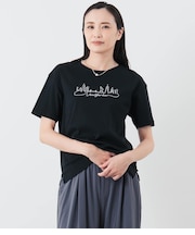 半袖クルーネックロゴTシャツ レディース コットン