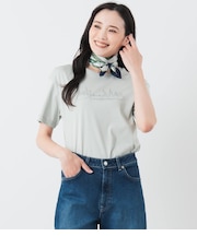 半袖クルーネックロゴTシャツ レディース コットン