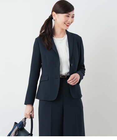 【ウォッシャブル】ノッチドラペル2釦ジャケット レディース ウォッシャブルツイル