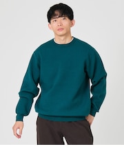 【ウォッシャブル】スエットライク クルーネックニット