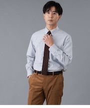 NY CARE FREE グラフチェック 長袖ショートボタンダウンシャツ