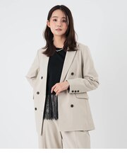ダブルブレストジャケット レディース レーヨンフィブリル