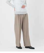 【手洗い可能】2タックストレートパンツ レディース ウールライクツイル