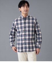 ムリネ ビッグチェック 長袖ショートボタンダウンシャツ