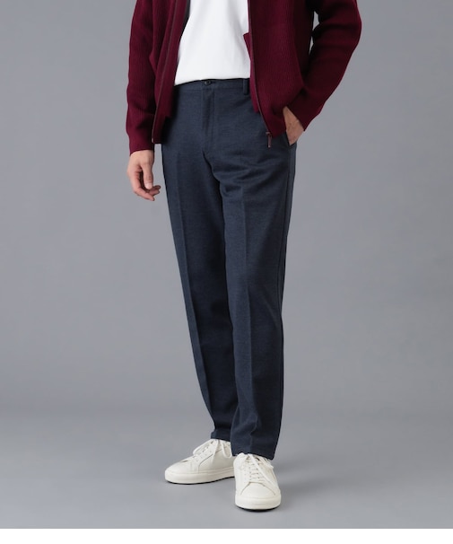 【ストレッチ】ソフトサーモ ニットカルゼ シャーリングパンツ