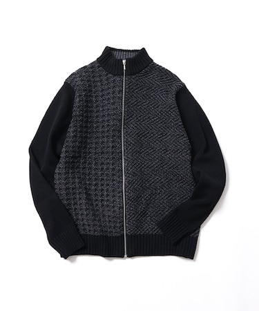 ウォッシャブルZIPスタンドニット