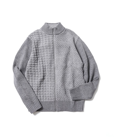 ウォッシャブルZIPスタンドニット