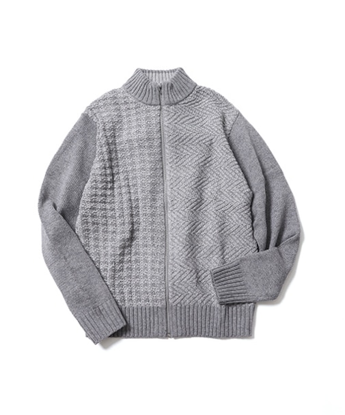 ウォッシャブルZIPスタンドニット