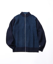 ウォッシャブルZIPスタンドニット