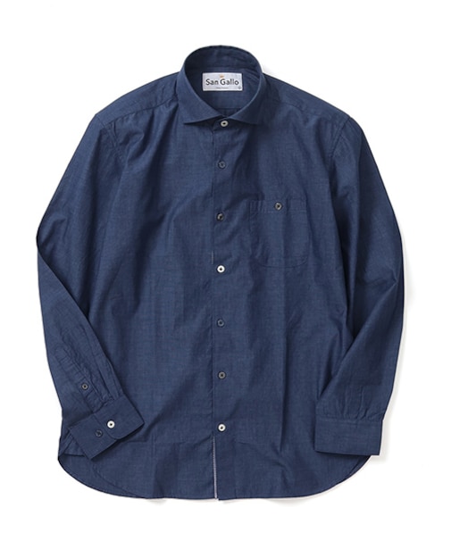 San Galloワイドカラー長袖シャツ