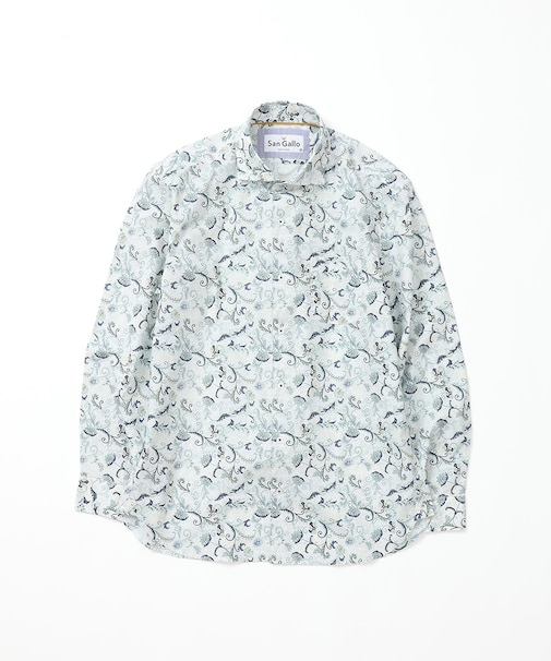 San Gallo総柄プリント長袖シャツ