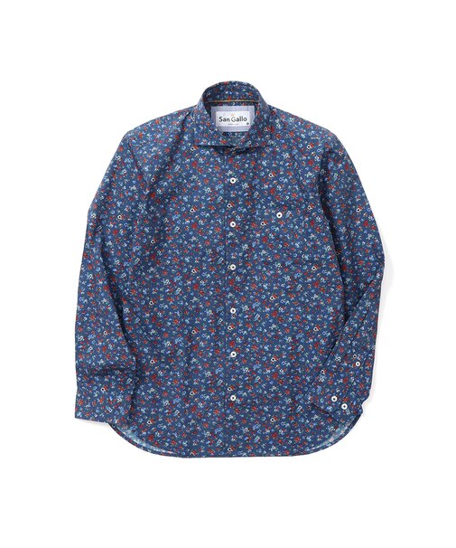 San Gallo総柄プリント長袖シャツ