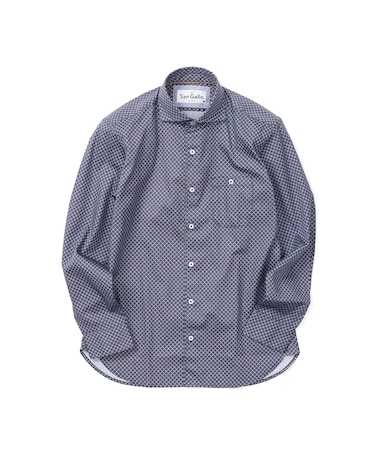 San Gallo総柄プリント長袖シャツ