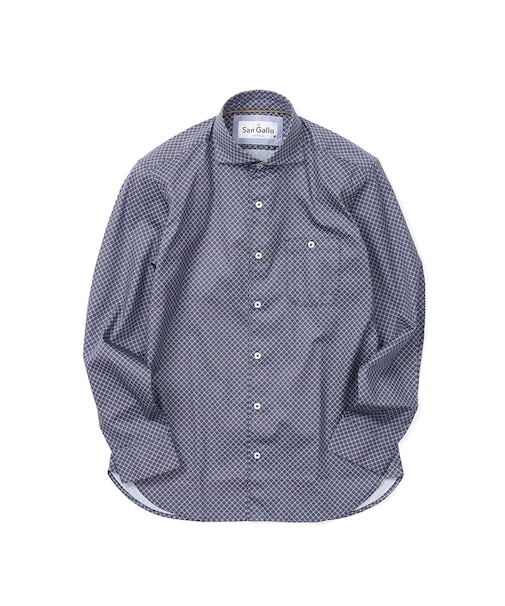 San Gallo総柄プリント長袖シャツ