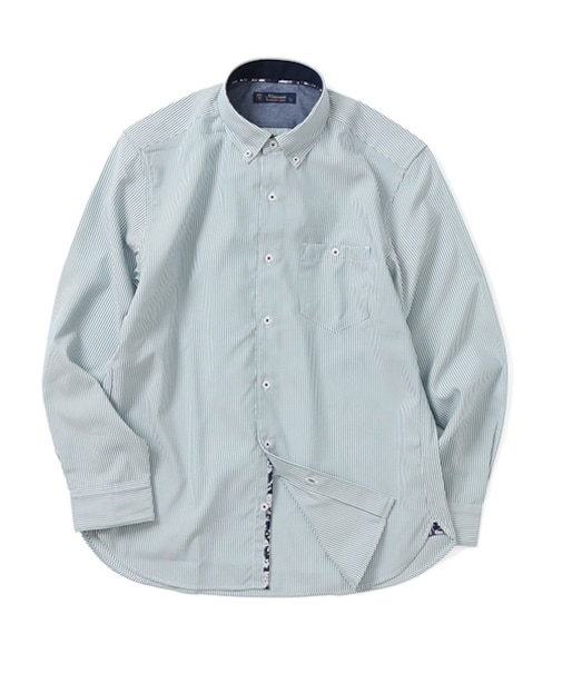 シアサッカーボタンダウンシャツ