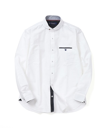 【洗濯機洗い可】オックスショールカラーシャツ