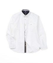 【洗濯機洗い可】オックステープ使いボタンダウンシャツ