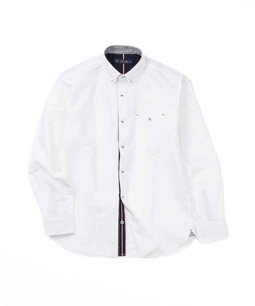 【洗濯機洗い可】オックステープ使いボタンダウンシャツ