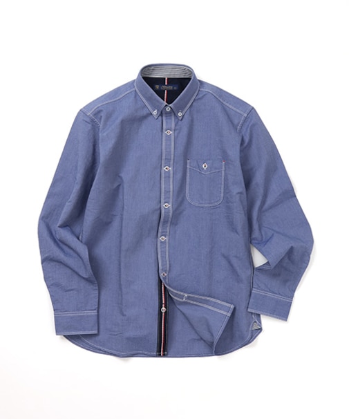 【洗濯機洗い可】オックステープ使いボタンダウンシャツ