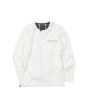 【洗濯機洗い可】ワッフルヘンリーネックTシャツ