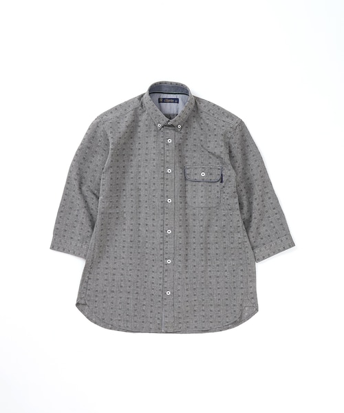 【COBALT】クールマックス サッカー レギュラーカラー7分袖シャツ-吸水速乾-<A DAY IN THE LIFE> クールマックス サッカー レギュラーカラー7分袖シャツ―吸水速乾―＜A