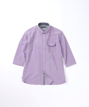 【洗濯機洗い可】ドビーボタンダウン7分袖シャツ